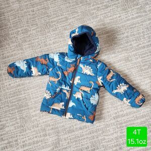 Brooklyn Boys dinosaur puffer jacket with hood size 4T